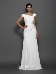 Mermaid Sleeveless Chiffon Beading Sweep/Brush Train Dresses