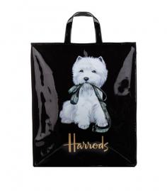 Large Westie With Lead Shopper Bag