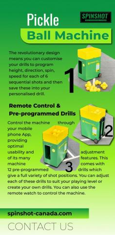 Spinshot Germany has developed top-class and durable Pickle Ball Machine for tennis players to improve the efficiency of their games. Our machine has been built with the latest technology to customize direction, speed, and sequential shots of balls. It is operated by a remote-controlled tool and is highly affordable to keep and use. Visit our website to purchase our valuable machines and improve your game. 
https://spinshot-canada.com/products/spinshot-player-pickleball-machine
