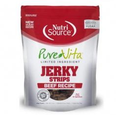 New and improved jerky treats feature 90% Beef. Jerky Treats feature meat rich, protein dense recipes. Includes organic pumpkin and organic apple cider vinegar. Grain & Gluten free. 