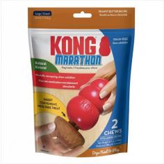 Introduce a stimulating treat for your furry friend with KONG Marathon. With flavor nubs and an edible prong design, this grain-free and USA-made treat will provide hours of mental engagement as they chew. Easily attach to KONG Classic rubber toys, unleashing a satisfying and mess-free adventure for your pet.