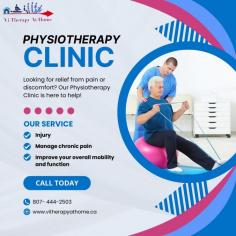 Need physiotherapy in Thunder Bay? Vi Therapy At Home delivers top-quality, convenient care right to your doorstep or in our clinic. Our skilled team, led by Dr. Vishal Taimni with over 16 years of experience, specializes in treating conditions like back pain, arthritis, post-surgery recovery, and more. We provide personalized treatment plans to help you recover faster, manage pain, and improve your quality of life. Book your appointment today for expert physiotherapy that fits your schedule!