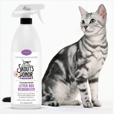 Immediately breaks down and destroys odor-causing molecules on contact. For use on litter, litter boxes, cat beds and any other area where offensive feline odors exist.