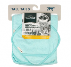 The Tall Tails Absorbent Bath Dog Towel with Detailing Cloth is the perfect tool for quickly drying your pup; whether its after bathtime or an outdoor adventure. Wrap the oversized towel around your dog for calming comfort while completely drying them off. Then; use the finger-pocket detailing cloth for their sensitive eyes; ears; and paw areas. The towels should be packed in the Doggie Bag Everyday Tote and accompany you and your dog on every beyond the backyard outing. Machine wash and dry so the towels are ready for your next adventure.