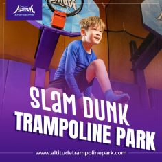 Experience the excitement of the Slam Dunk Trampoline Park at Altitude Trampoline Park. Jump into action with trampoline-powered basketball fun that’s safe and entertaining for all ages. Plan your next day out at Altitude Trampoline Park and enjoy unforgettable memories with friends and family. For more info visit here: https://www.altitudetrampolinepark.com/attractions/