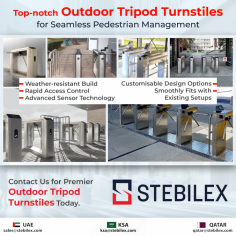 Stebilex's robust outdoor tripod turnstiles combine advanced technology with a customizable design for unmatched performance.