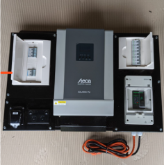 The inverter is a crucial part of the system because it transforms the DC electricity generated by the solar panels into AC electrical energy that can be used for electrical power devices like home appliances. A dependable and effective alternative that comes pre-wired with a switchboard for easy installation is the Steca inverter.